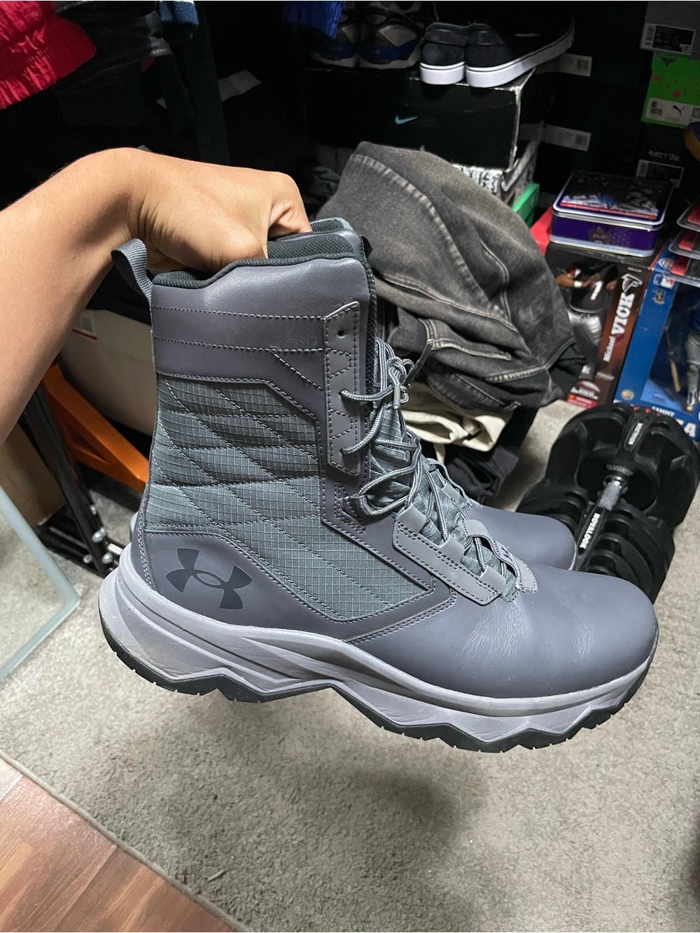Under Armour Stellar G2 Tactical Boots - Men's Size 13 (Jet Grey / Pitch Gray)